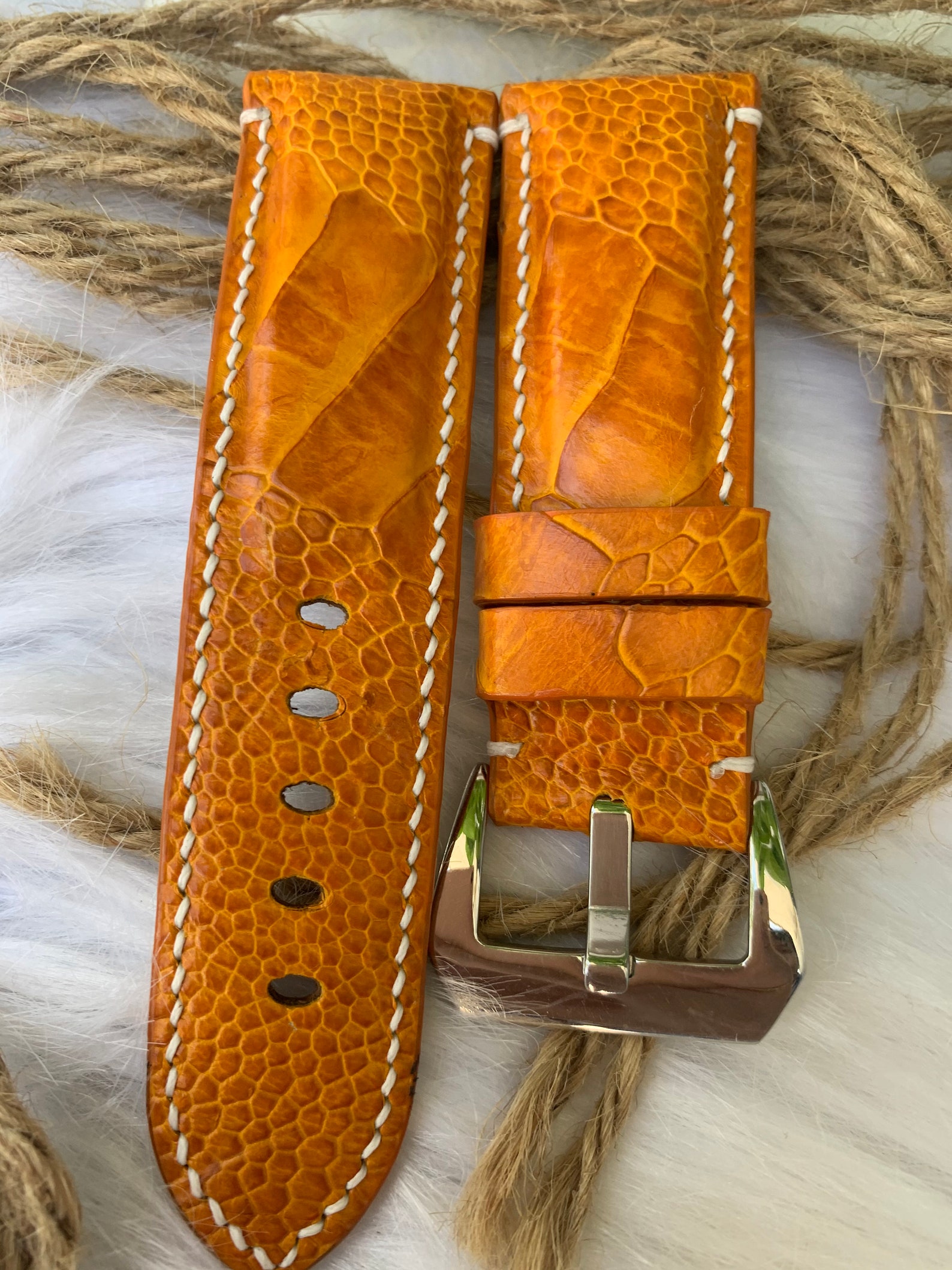 Ostrich Leg Leather Watch Strap Band leather Watch Bands Etsy UK