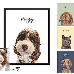 Custom Pet Portraits Using Pet Photo Personalized Digital Dog Portraits Cat Portraits Custom Dog Portraits Custom Pet Art DIGITAL DOWNLOAD