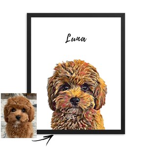 Custom dog portrait, pet lover owner gifts, personalized maltese print from photo, digital download, gifts for her,  Christmas gift, Gift for men, pet loss gift, birthday gift, printable wall art, dog memorial, animal art, Maltese print art