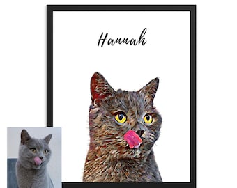 Custom Pet Portrait Digital Download | Pet Memorial gift | Cat Portrait | Pet mom | Dog Portrait custom | Pet Illustration |DIGITAL DOWNLOAD