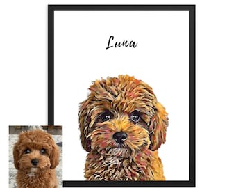 Dog portrait | custom pet portrait | custom dog portrait | gift for dog mom | printable animal lover gift | DIGITAL DOWNLOAD FILE