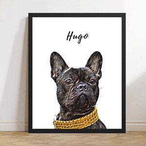 Custom dog portrait, custom pet portrait, personalized print, multiply pets portrait, digital download, gifts for women,  Christmas gift, Gift for men, pet loss gift, best friend birthday gift, printable pet print, dog memorial, animal art, frenchie
