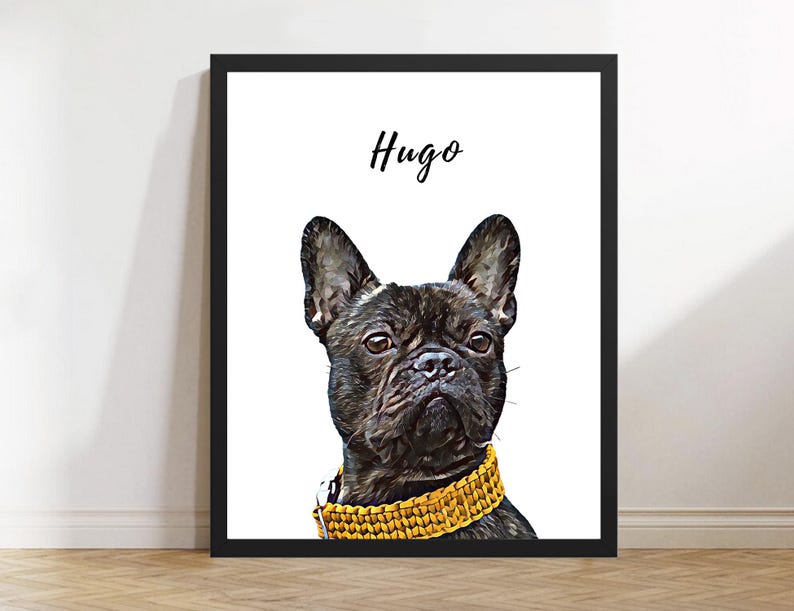Custom dog portrait, custom pet portrait, personalized print, multiply pets portrait, digital download, gifts for women,  Christmas gift, Gift for men, pet loss gift, best friend birthday gift, printable pet print, dog memorial, animal art, frenchie