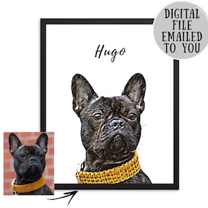 Pet Portrait Custom and Personalized gift for her | pet memorial art | gifts for pet birthday | digital file with 1-2 business days