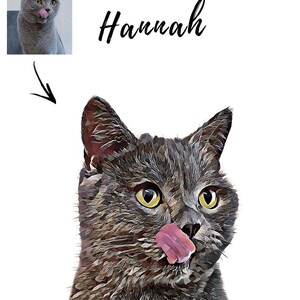 Custom cat portrait, pet lover owner gifts, personalized pet print from photo, digital download, gifts for her,  Christmas gift, Gift for him, pet loss gift, birthday gift, printable wall art, cat memorial, animal art, cat print art, pet drawing