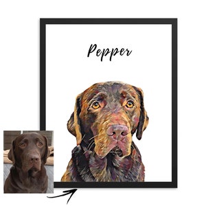 Custom dog portrait, pet lover owner gifts, personalized print, digital download, gifts for her,  Christmas gift, Gift for men, pet loss gift, best friend birthday gift, printable pet print, dog memorial, animal art, labrador gift, new pet portrait