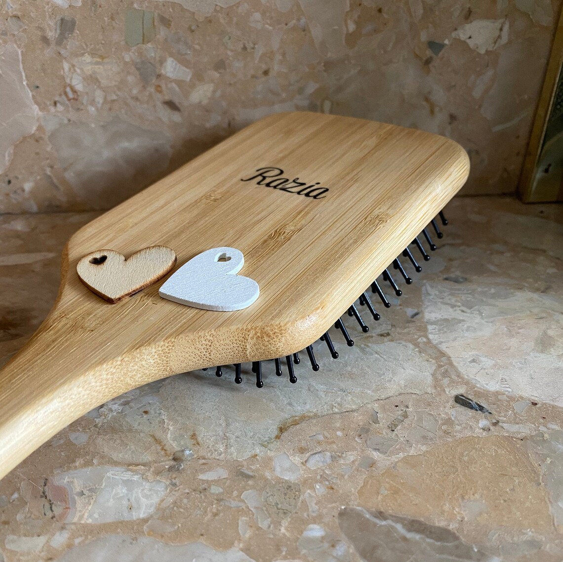 Personalised Wooden Hair Brush Etsy