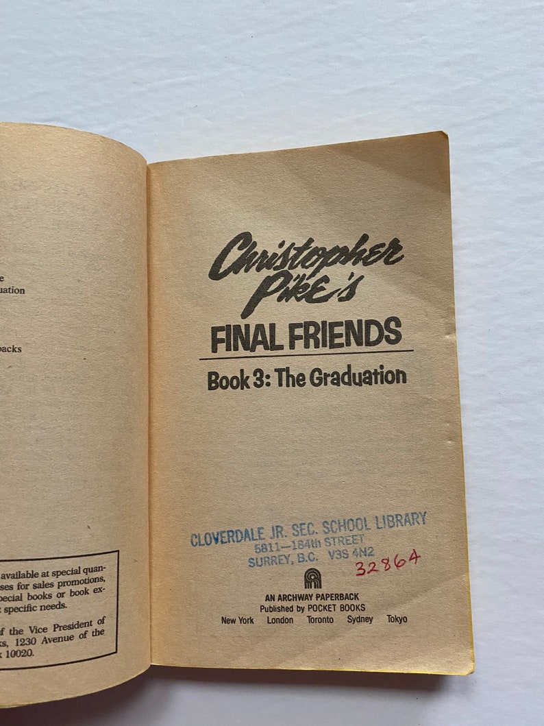 1989 Final Friends Book 3 the Graduation Paperback Chapter Book by ...