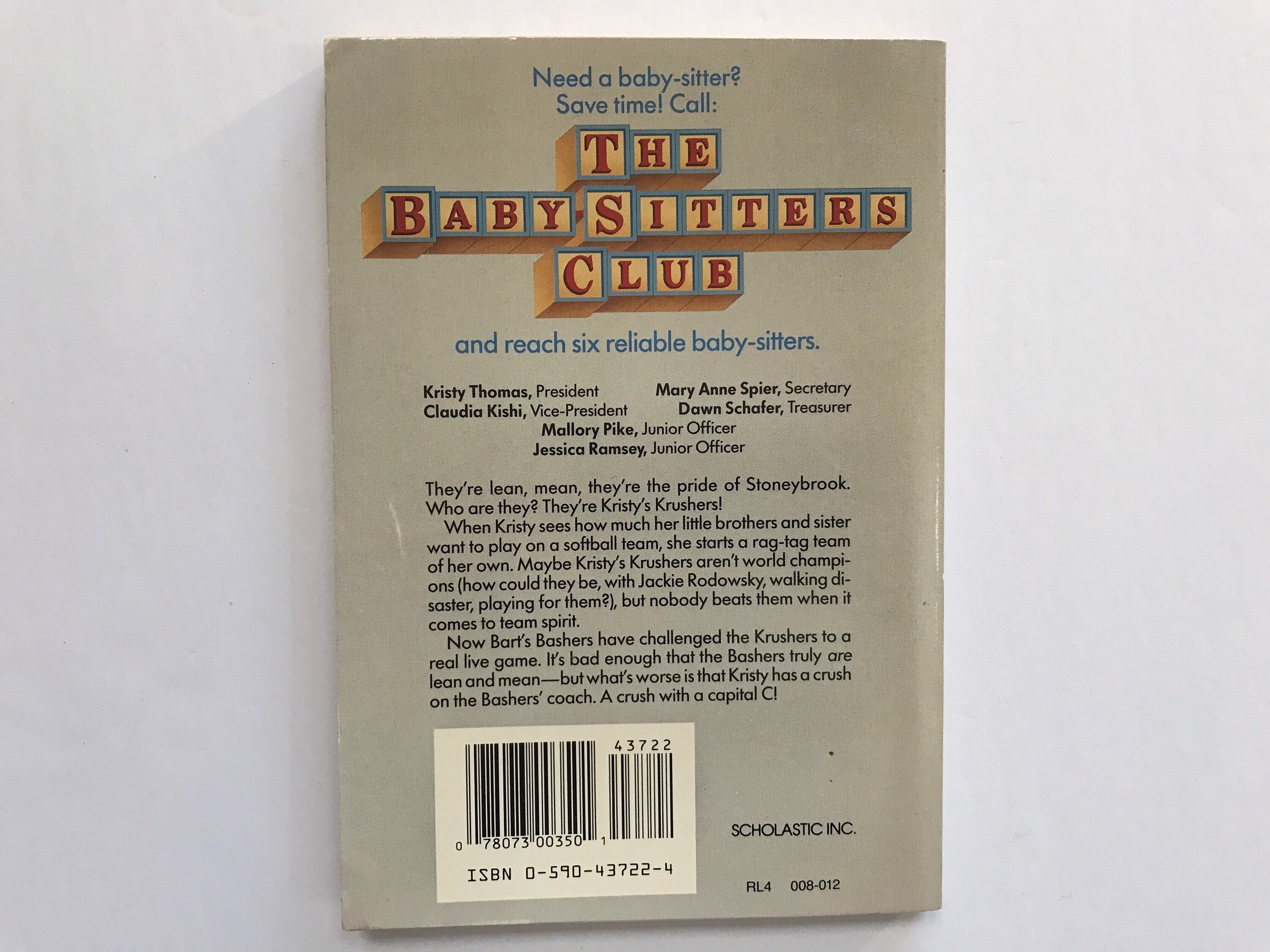 The Babysitters Club 20 Kristy and the Walking Disaster Paperback Chapter Book by Ann M. Martin