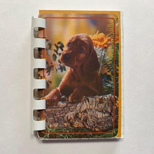 NOTEBOOK Made From Vintage Playing Card Handmade Stationary Pocket Journal Dogs