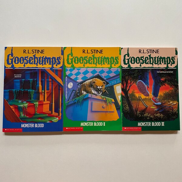 Goosebumps Monster Blood 1, 2 and 3 LOT of Paperback Books by RL Stine
