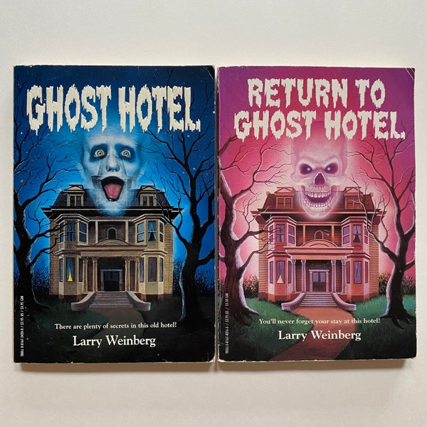 1990s The Ghost Hotel Paperback Chapter Books Pair Kids Teens Reading by Larry Weinberg