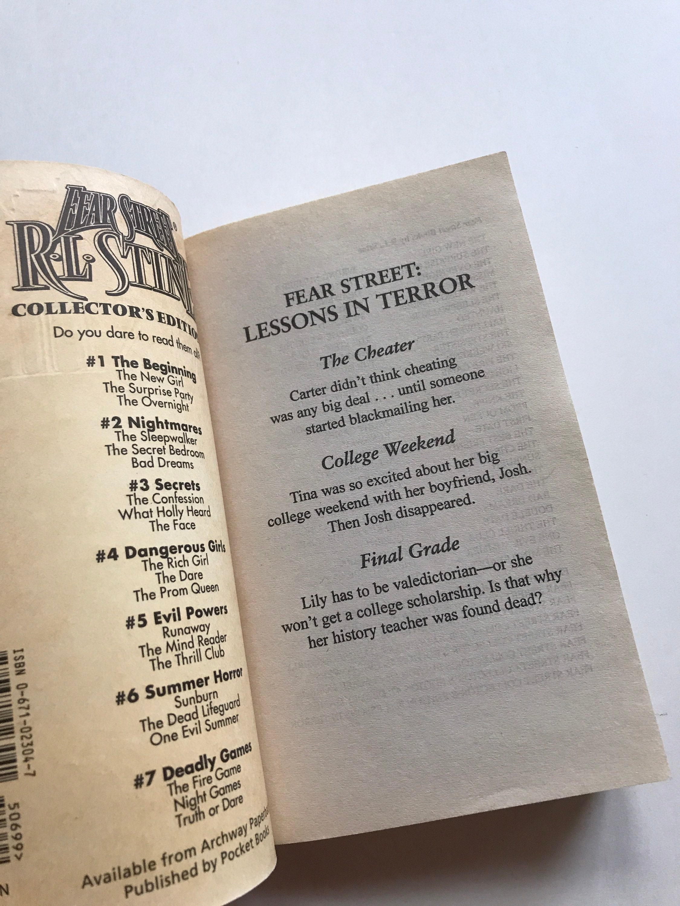 1998 Fear Street Lessons in Terror Collectors Edition