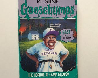 Goosebumps #33 The Horror at Camp Jellyjam with IRON on DECAL Rare Paperback Book by RL Stine