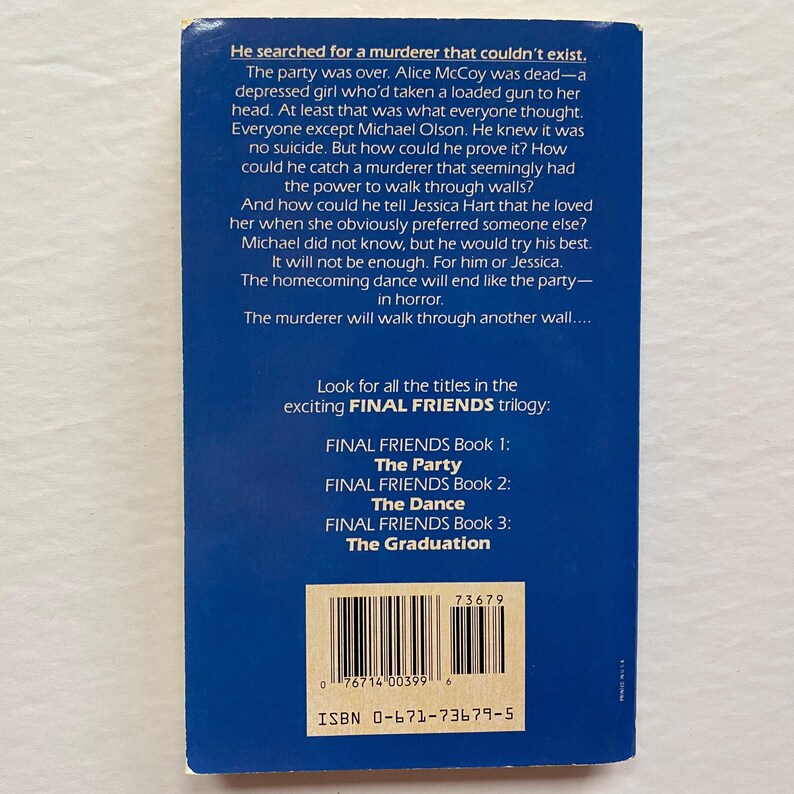 1988 Final Friends Book 2 the Dance Paperback Chapter Book by ...