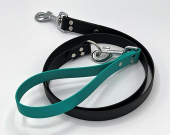 Biothane Leash 2 colors 1" from 5 feet to 7 feet long - Removable Handle - Biothane dog leash - Waterproof dog leash