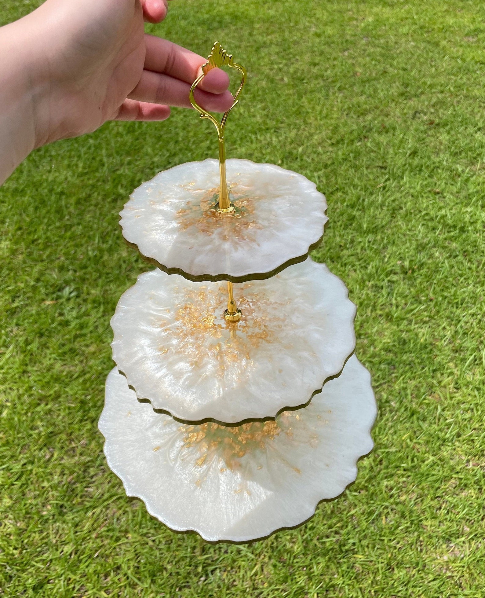 Resin 3 Tier Cake Stand Set Etsy