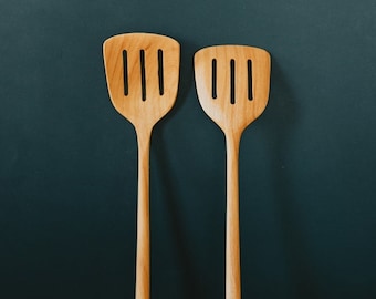 Wok Frying Spatula Strainer | Teak Wood