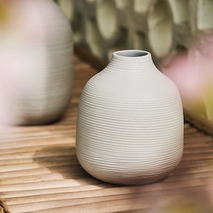 White Vase with Score Texture