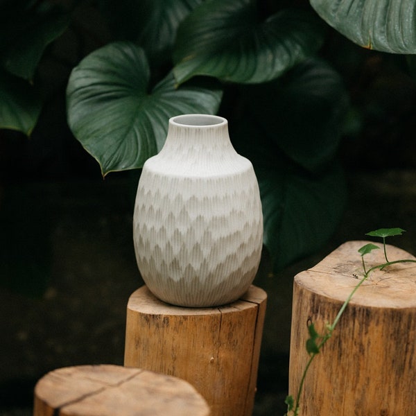 Vase Urne Blanc Grand