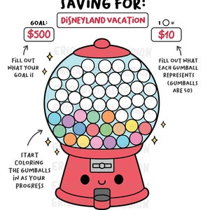 Savings Goal Tracker Printable Planner Inserts Bullet Journal Financial Planner Children&#39;s Savings Coloring Page, Money Motivational Tool
