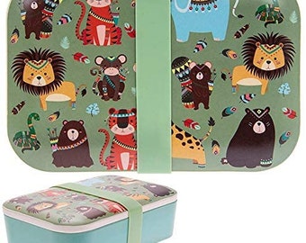 Bamboo Lunchbox Jungle Animals Bamboo Lunchbox