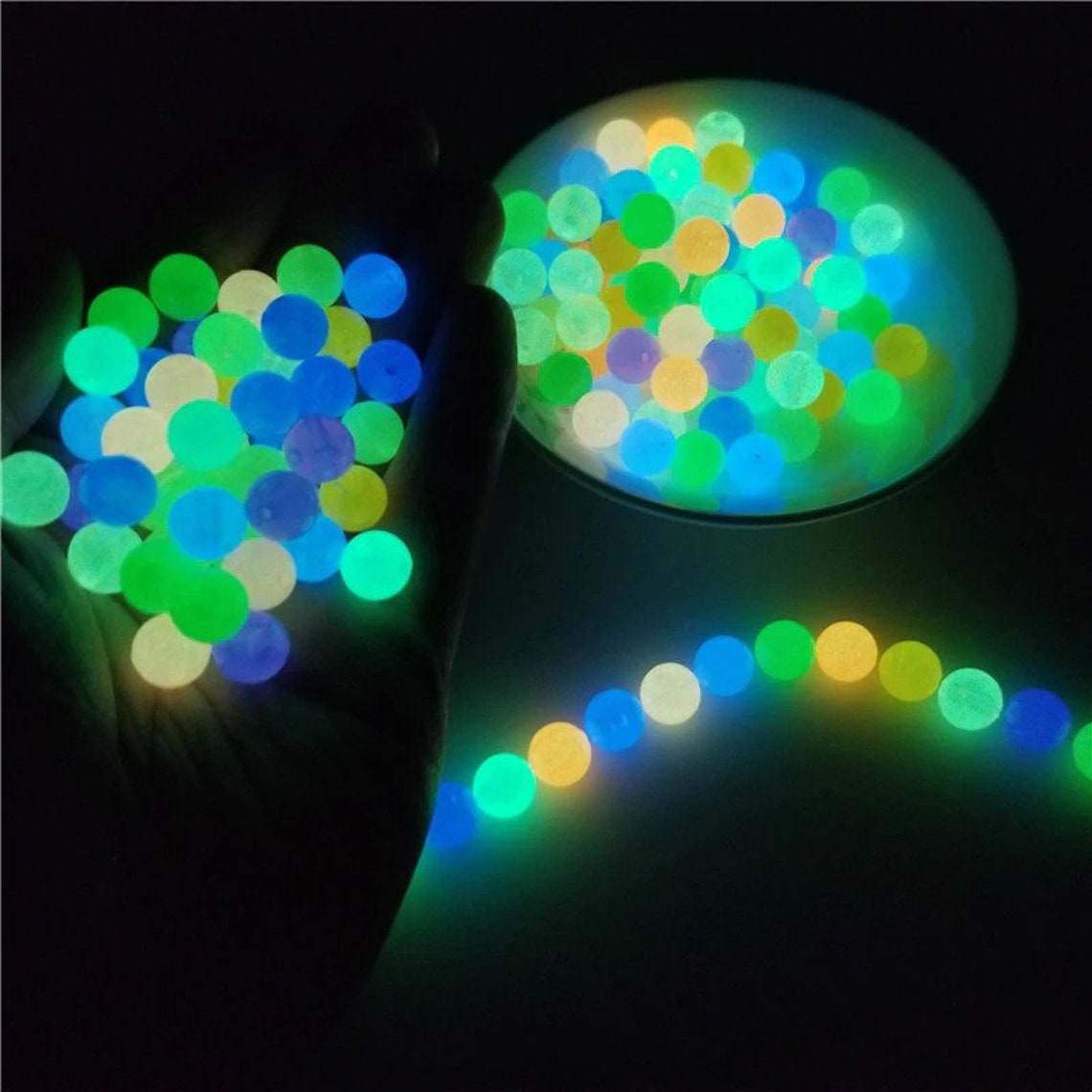 Strong Luminous Beads Glow in the Dark Fishing Loose Spacer Etsy
