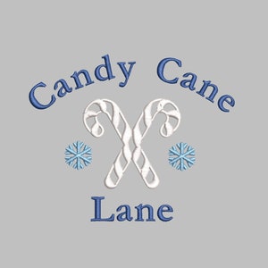 Candy Cane Lane Embroidery Design - PES, DST, JEF, exp, xxx, vp3 trendy, ästhetisch, Y2K, einzigartig, Weihnachten, Santa, niedlich