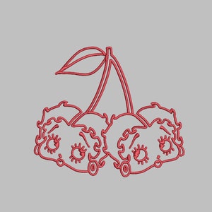 Betty Boop Cherry Embroidery Design - PES, DST, JEF, exp, xxx, vp3 trendy, aesthetic, Y2K, unique