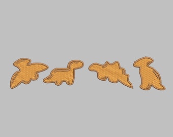 Dino Nuggets Embroidery Design - PES, DST, JEF, exp, xxx, vp3, nostalgic, trendy, aesthetic, unique, cute, childhood, food, snack