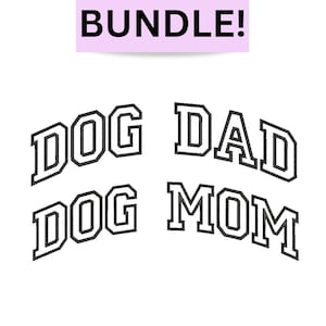 PAQUETE Diseño de bordado de mamá perro, papá perro - PES, DST, jef, exp, xxx, vp3, hus, de moda, estético, amante de los perros, dueño de mascota, padre de mascota