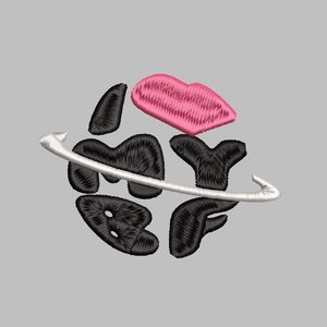 I Love My Boyfriend bf Planet Embroidery Design - PES, DST, JEF, exp, xxx, vp3, trendy, aesthetic, love, couples, star, unique