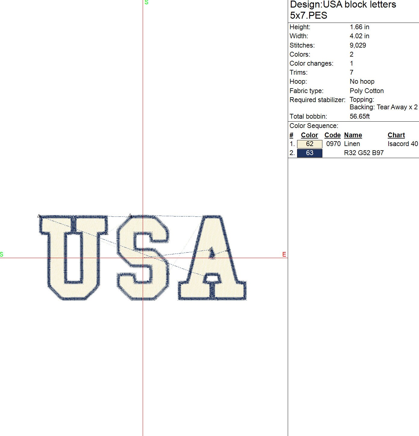 USA College Block Letters Embroidery Design, 2 Sizes, 8 File Formats ...