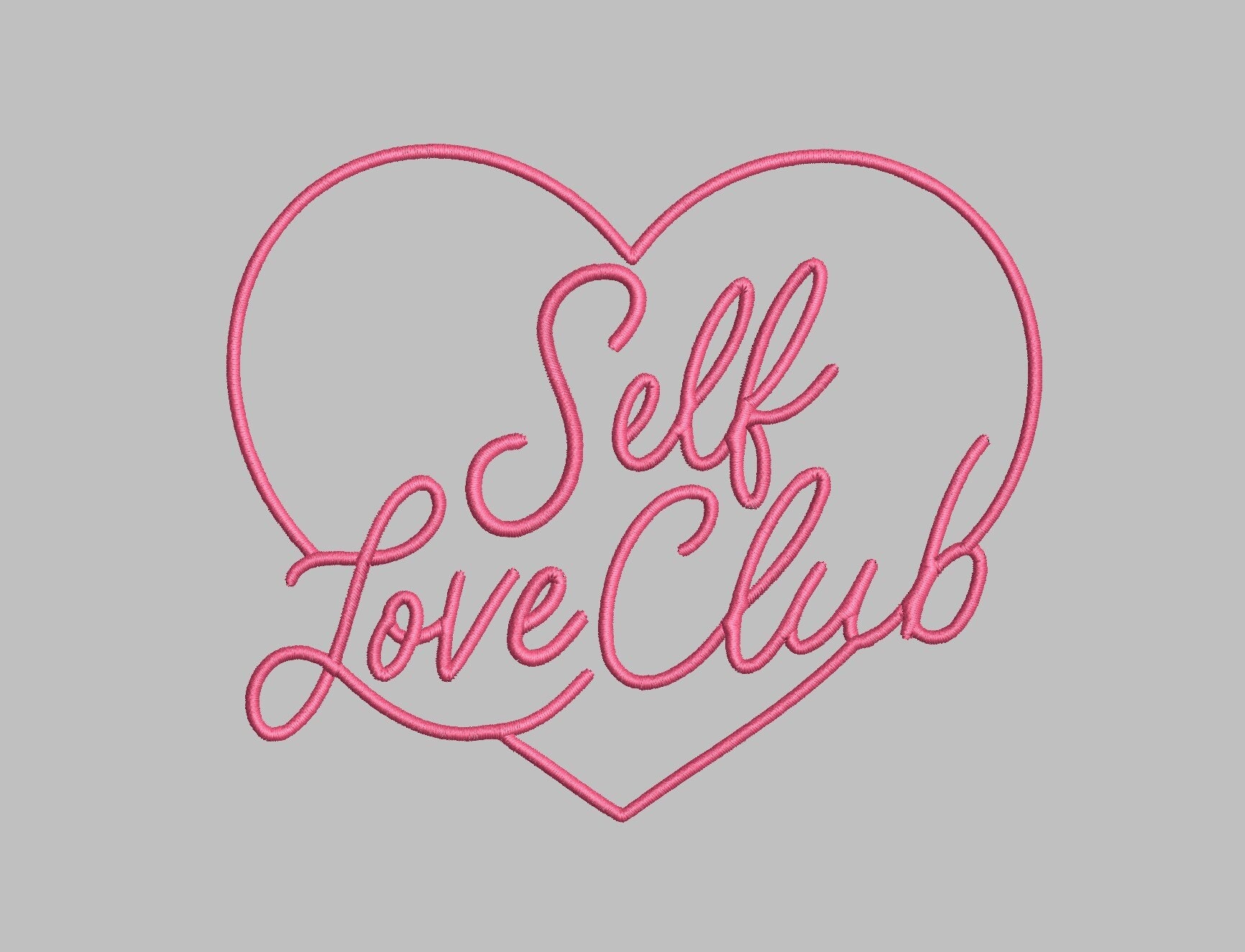 Aesthetic Self Love Club Heart Embroidery Design PES and DST - Etsy