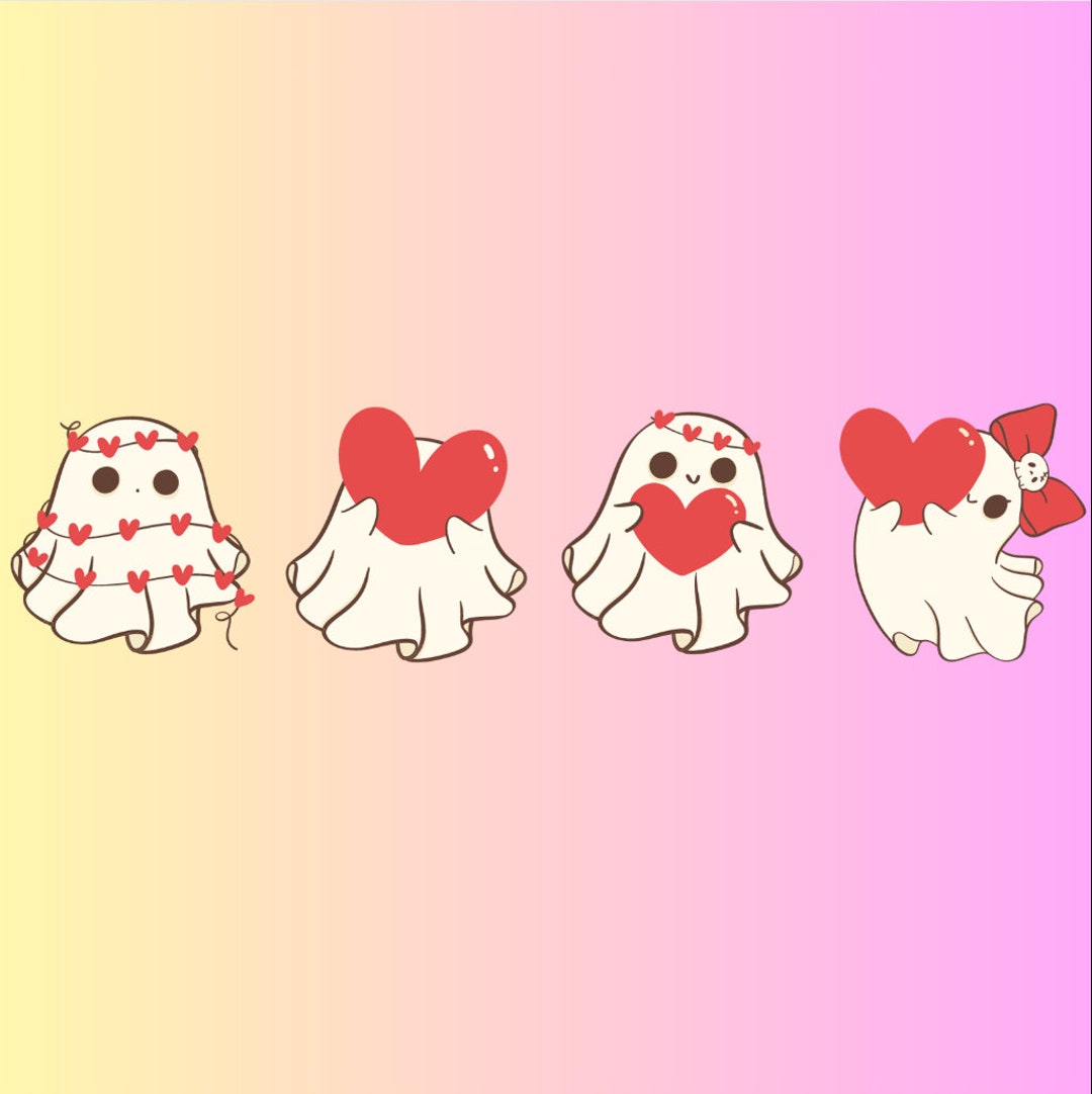 Valentine's Day Ghost Love Shirt PNG Aesthetic Trendy Cute Ghost PNG ...