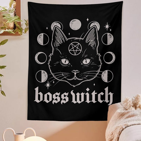 Mysterious Cat Coven Witchcraft Tapestry Macbeth Wall Hanging Tapestries Occult Black Home Decor Nature Tapestry Aesthetic Tapestry Etsy Australia