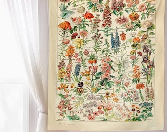 Floral Botanical Tapestry, Garden Wall Hanging, Uni Room Tapestry,Flower Tapestry, Home decor, Floral Design, Flowers