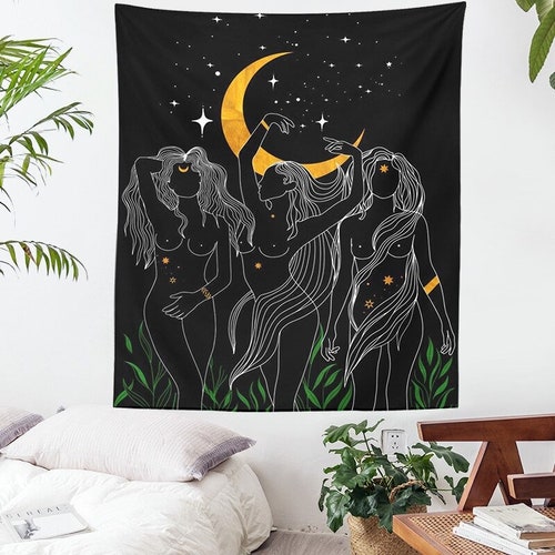 Goddess Tapestry Dorm Wall Decor Tapestry Aesthetic Moon Etsy