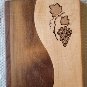 10 x 8 Engraved with Grapes 
Cheese / Cutting board. No Juice Groove