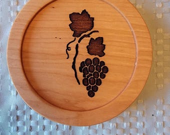 Engraved Cherry Coaster 5 Inch