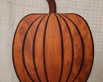 Halloween Collection Engraved Pumpkin Shaped Cherry Hardwood Serving Boards