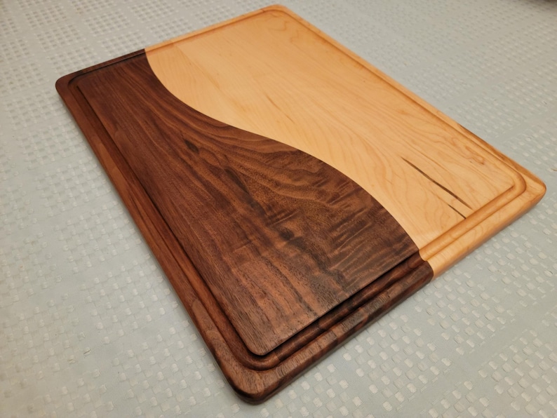 16 x 12 Maple and Walnut Cutting Board with Juice Groove