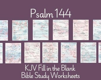 Psalm 144 Fillable PDF Fill in the Blank Bible Study KJV Worksheets (Digital Download)