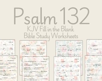 Psalm 132 Fill in the Blank Bible Study Worksheet, (Digital Download)