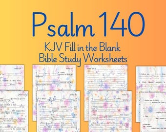 Psalm 140 Fill in the Blank Bible Study KJV Worksheets (Digital Download)