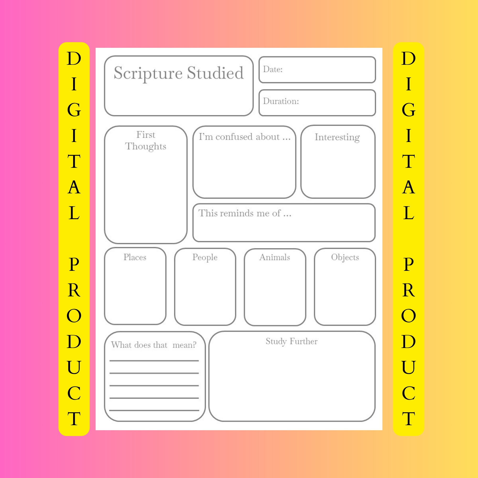 Beginner Bible Study Printable, Scripture Study Tool, Bible Study ...