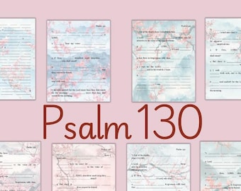 Psalm 130 Bible Study Worksheet, Fill in the Blank (Digital Download)