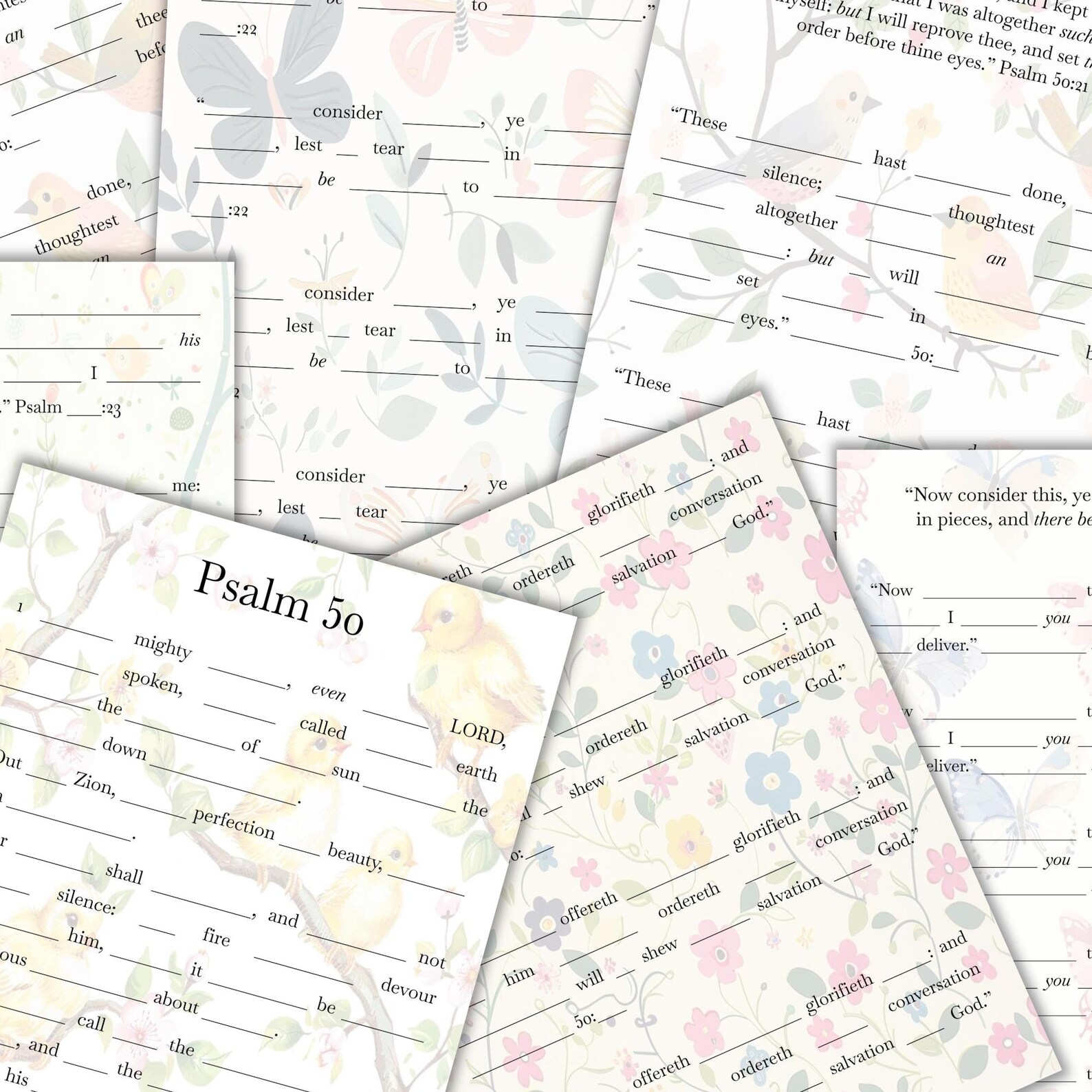 Psalm 50 Bible Study, Printable Worksheet, Bible Study Tool, Fill in ...