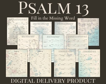 Psalm 13 Bible Study, Fill in the Blank Worksheet (Digital Download)