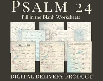 Psalm 24 Bible Study Worksheet, Fill in the Blank (Digital Download)